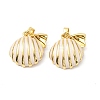Brass Enamel Pearl Pendants KK-G533-16G-01-1