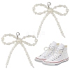 Plastic Imitation Pearl Bowknot Shoe Charms DIY-WH20002-152D-1