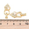 Brass Micro Pave Clear Cubic Zirconia Fold Oval Clasp KK-CBABC34-04G-3