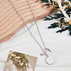 304 Stainless Steel Flat Round Perfume Bottle Pendant Necklaces NJEW-DR00020-3