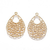 Brass Filigree Pendants KK-T038-396G-1