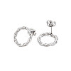304 Stainless Steel Hollow Ring Stud Earrings for Woman EJEW-N097-003P-2