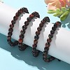 Natural Tiger Eye Round Bead Adjustable Braided Bracelets UO3136-16-4