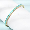 304 Stainless Steel Enamel Hinged Cuff Bangles for Women SA-CBAC920-15G-01E-3