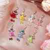 7Pcs Angel Acrylic & Glass Pendant Decorations HJEW-JM02877-1