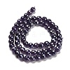 Electroplated Natural Amethyst Round Beads Strands G-L598-A05-01-3