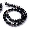 Natural Black Agate Bead Strands G-R412-19-10mm-2