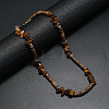 Bohemian Natural Tiger Eye & Coconut & Shell Surf Punk Beaded Necklaces for Men NI4745-2-1