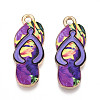 Alloy Enamel Pendants ENAM-T022-39KCG-05-1