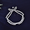Alloy Crystal Rhinestone Teardrop with Plastic Imitation Pearl Beaded Double Layer Waist Belly Chains for Women FS-WG13B7D-01-2