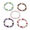 Natural Gemstone & Lampwork Beads Stretch Bracelets for Women BJEW-JB13317-2