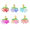 6Pcs 6 Colors Flower Acrylic Pendant Decorations HJEW-JM02719-02-2