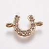 Brass Micro Pave Cubic Zirconia Links KK-I614-051A-G-1