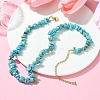 Synthetic Turquoise Chips Beaded Necklace NJEW-FZ00004-02-5