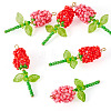 8Pcs 2 Colors Glass Seed Beaded Rose Pendants PALLOY-TA00352-3