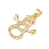 Christmas Brass Micro Pave Cubic Zirconia Pendants KK-B164-02G-01-2