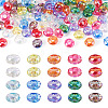 100Pcs UV Plating Transparent Acrylic European Beads OACR-TA0004-92-1
