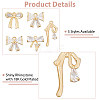 10Pcs 5 Styles Brass Micro Pave Clear Cubic Zirconia Pendants KK-HS0015-25-4