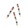 7 Chakra Mixed Gemstone Copper Wire Wrapped Big Pendants PALLOY-JF01899-01-1