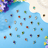 28Pcs 7 Colors Stainless Steel Pave Glass Heart Connector Charms STAS-TA0003-30-5