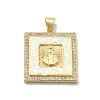 Brass Micro Pave Clear Cubic Zirconia Pendants KK-A221-26G-01-1