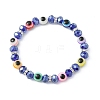 Resin & Glass & Brass Grade A Crystal Rhinestone Beaded Stretch Bracelets for Women BJEW-JB13813-3