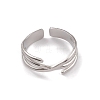 304 Stainless Steel Criss Cross Open Cuff Rings for Women RJEW-G285-50P-2
