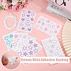 12Sheets 12 Styles Rhinestone Stickers Paper Sheets for Craft DIY-CA0007-52-4