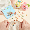 18Pcs 6 Color Alloy Enamel Leaf Charms Locking Stitch Markers AJEW-PH01453-4