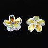 Transparent Electroplate Glass Bead Caps EGLA-N015-01B-4