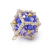 Beaded Cube Charms PALLOY-MZ00440-03-4