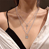 ANATTASOUL 18Pcs 18 Style Alloy Curb & Paperclip & Herringbone Chain Necklaces Set NJEW-AN0001-43-4