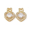 Brass Clear Cubic Zirconia Pendants KK-E068-VA122-1-2