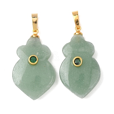 Natural Green Aventurine Pendants G-P628-05G-01-1