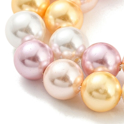 Electroplated Shell Pearl Beads Strands SHEL-F008-03B-05-1