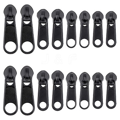 32Pcs 4 Style Zinc Alloy & Plastic Zipper Slider FIND-GF0003-95-1