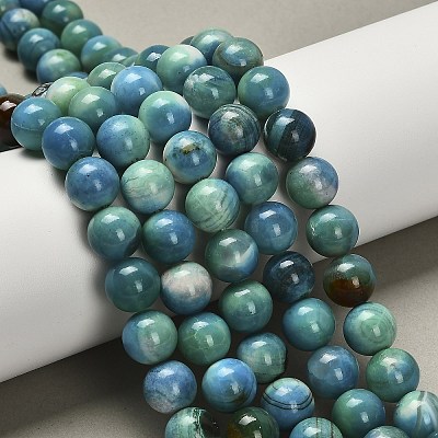 Dyed Natural Fire Crackle Agate Beads Strands G-G203-09A-10mm-1