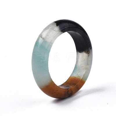 Natural & Synthetic Mixed Stone Plain Band Ring for Women G-N0326-99-1