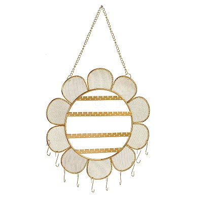 Wall-mounted Flower Iron Mesh Jewelry Display Stands PW-WG78129-01-1