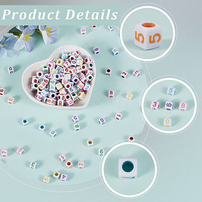 1200Pcs Opaque White Acrylic Beads MACR-PA0001-74-1