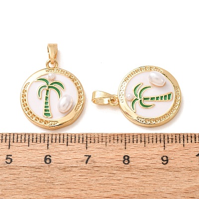Brass Micro Pave Clear Cubic Zirconia Pendants CU-CBA805D-02G-02-1