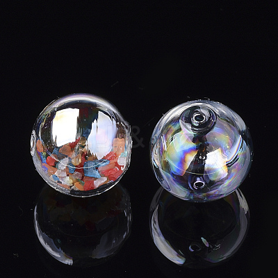Handmade Blown Glass Globe Beads DH017J-1-16mm-AB-1