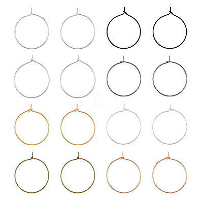 400Pcs 8 Colors Iron Hoop Earrings IFIN-FH0001-72B-1