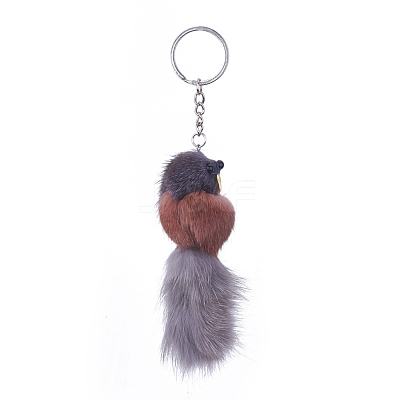 Faux Fur Squirrel Keychain KEYC-L025-R-1