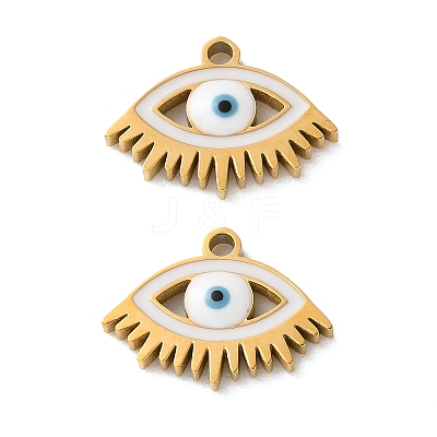Evil Eye Themes 304 Stainless Steel Enamel Pendants STAS-B100-02G-03-1
