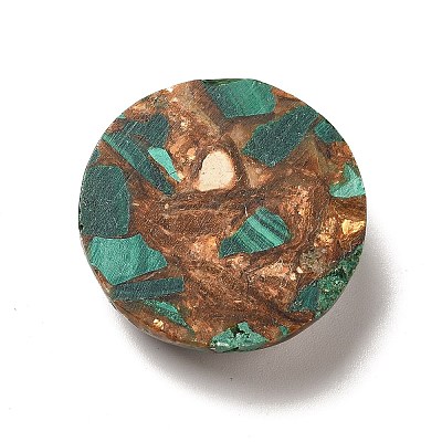 Assembled Synthetic Bronzite and Malachite Cabochons G-I339-08A-1