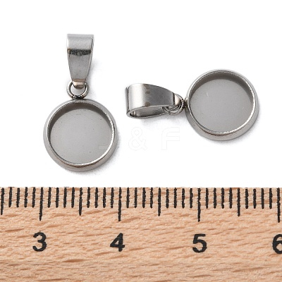 304 Stainless Steel Pendant Cabochon Settings STAS-L282-010P-02-1