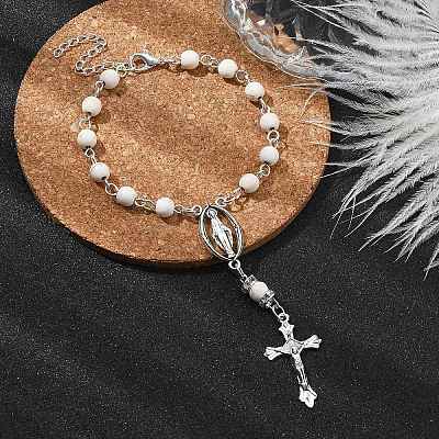 Alloy Cross Charm Bracelets BJEW-TA00423-02-1