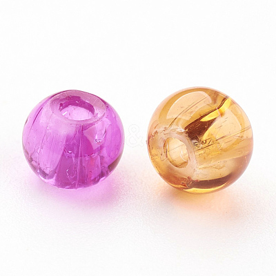Baking Paint Crackle Glass Beads DGLA-X0006-4mm-09-1