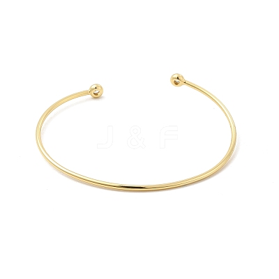 Clear Cubic Zirconia Open Cuff Bangle BJEW-G663-03G-1